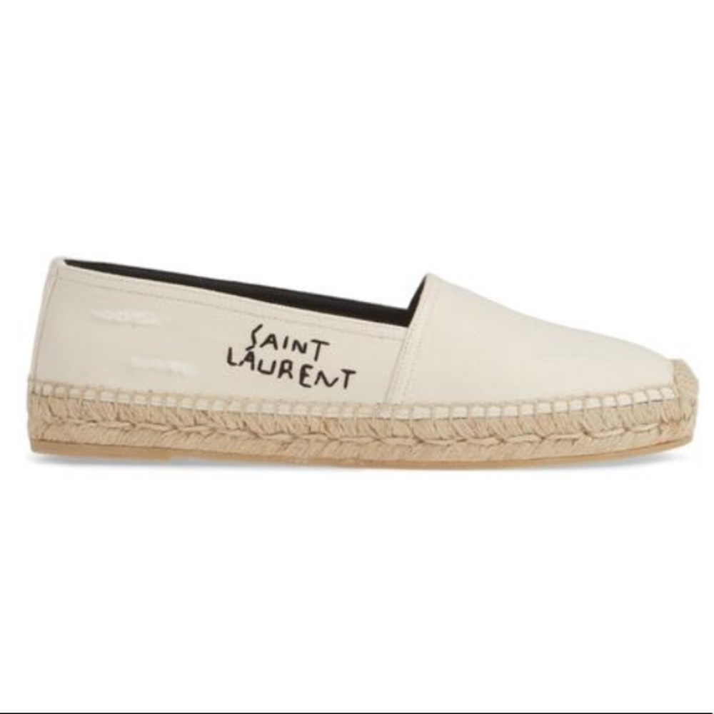 SAINT LAURENT Logo Embroidered Espadrille - Picture 4 of 8